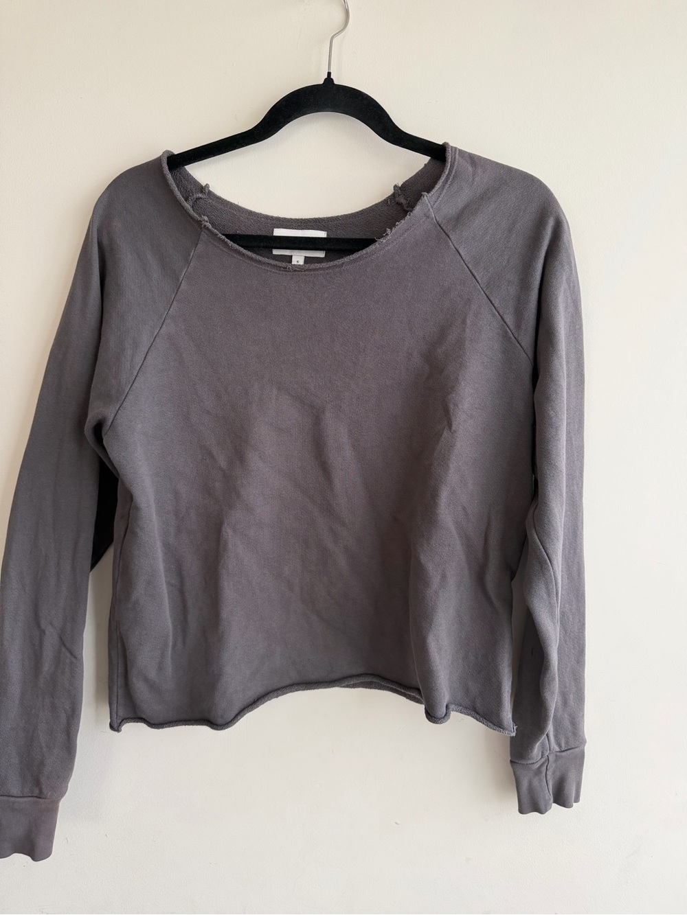 Anthropologie/Mate Women's Gray Pullover Sweatshirt - Casual Long Sleeve Top